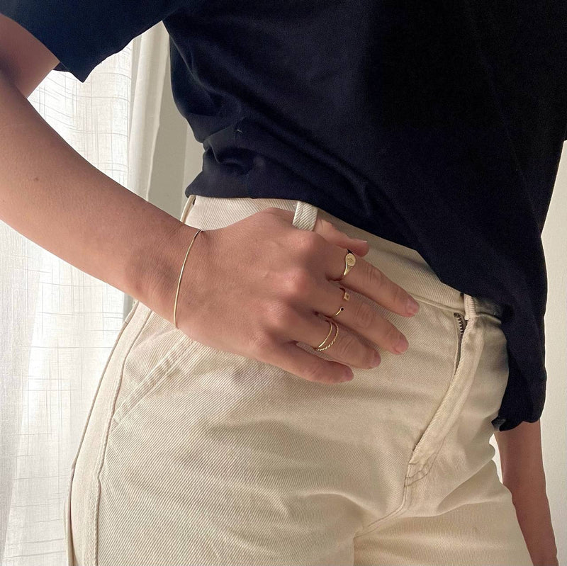 Gold plated silver bangle bracelet