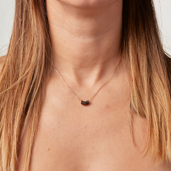 Collana Micro Rings in argento placcato oro rosa