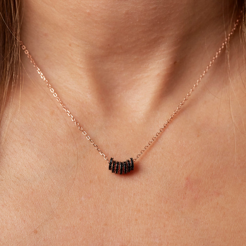 Collana Micro Rings in argento placcato oro rosa