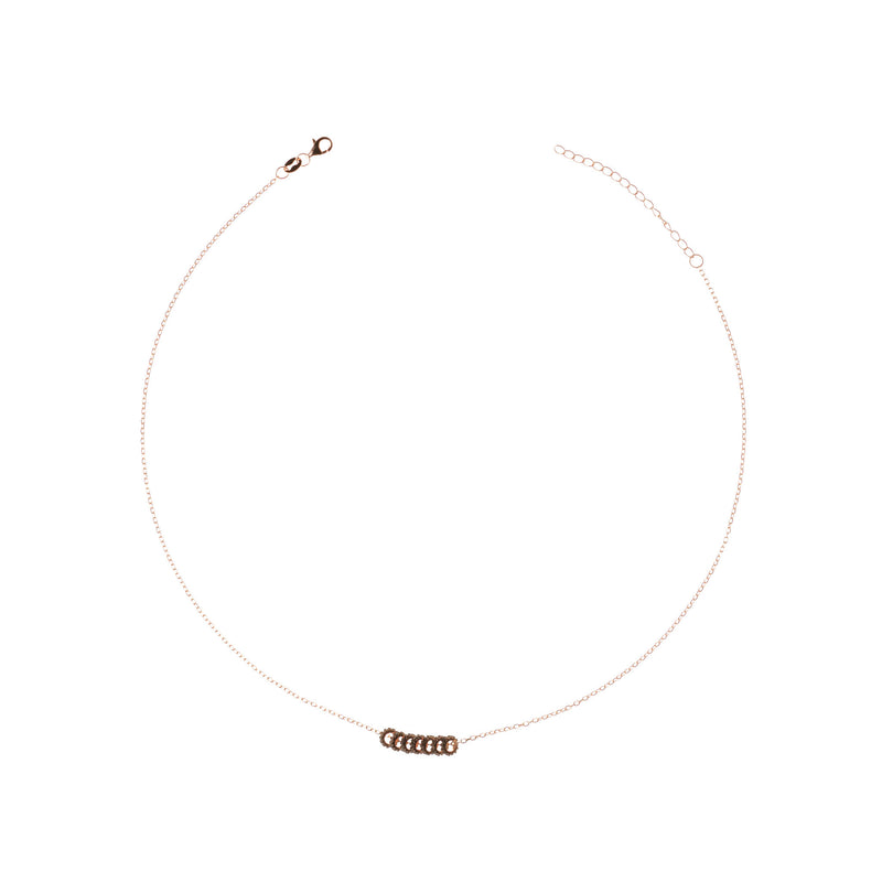 Collana Micro Rings in argento placcato oro rosa