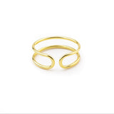 Anello Circuit Double in argento placcato oro - Nuvola Gioielli