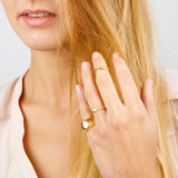Anello Mix and Match in argento placcato oro e zirconi - Nuvola Gioielli