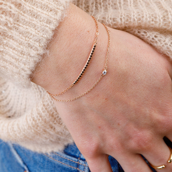 Bracciale a catena Spot in argento placcato oro rosa - Nuvola Gioielli