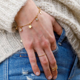 Bracciale a catena Stelline in argento placcato oro e zirconi - Nuvola Gioielli