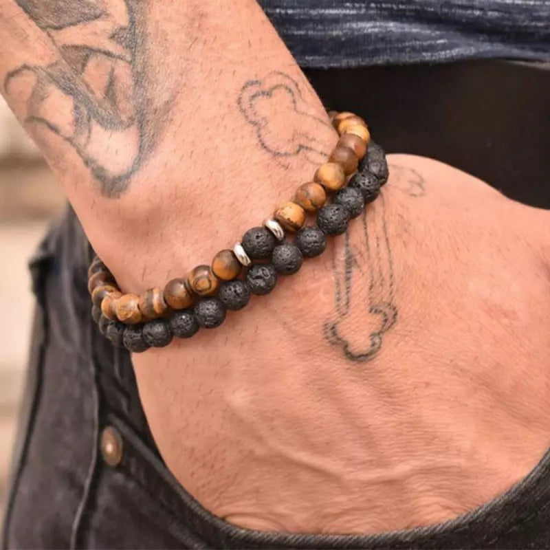 Bracciale da uomo Tiger Eye - Nuvola Gioielli