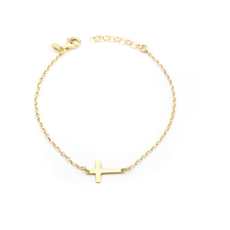 Bracciale Golden Cross in argento placcato oro - Nuvola Gioielli