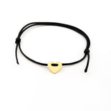 Bracciale regolabile in cotone con charm passante - Nuvola Gioielli
