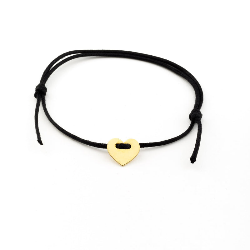 Bracciale regolabile in cotone con charm passante - Nuvola Gioielli