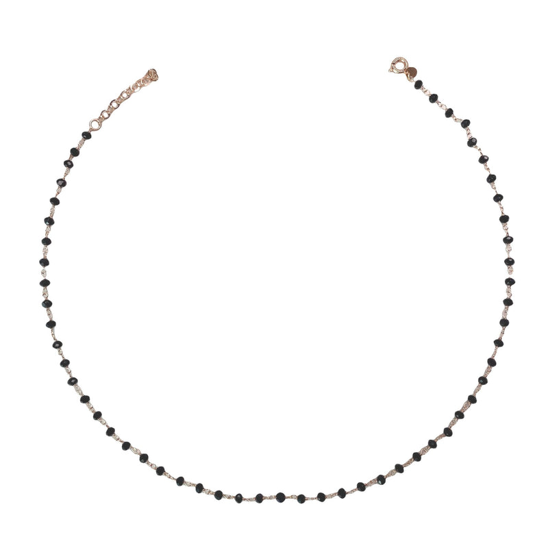 Collana girocollo rosario in argento placcato oro rosa - Nuvola Gioielli
