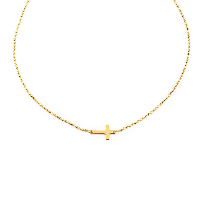 Collana Golden Cross in argento placcato oro - Nuvola Gioielli