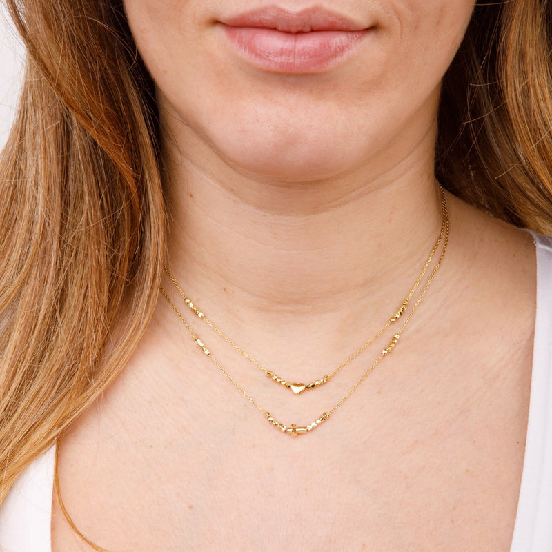 Collana Mini Cuore in argento placcato oro - Nuvola Gioielli