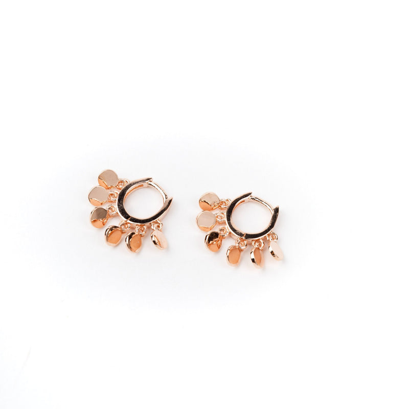Orecchini pendenti Micro Circle | Oro Rosa - Nuvola Gioielli