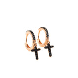 Orecchini pendenti Total Black Micro Cross - Nuvola Gioielli